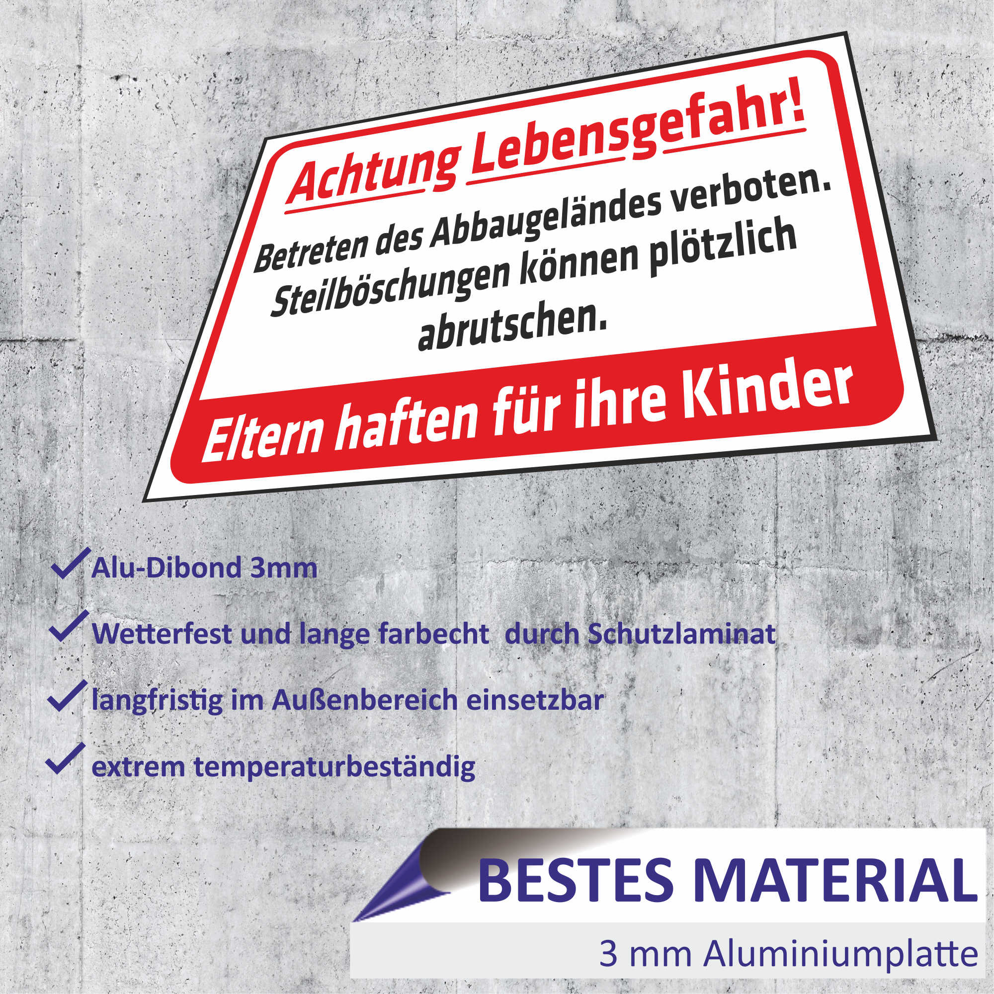 Indigos UG Schild 'Maschinenbedienung Nur Von Personen über 18' – 10 Cm Aluverbundplatte 3mm