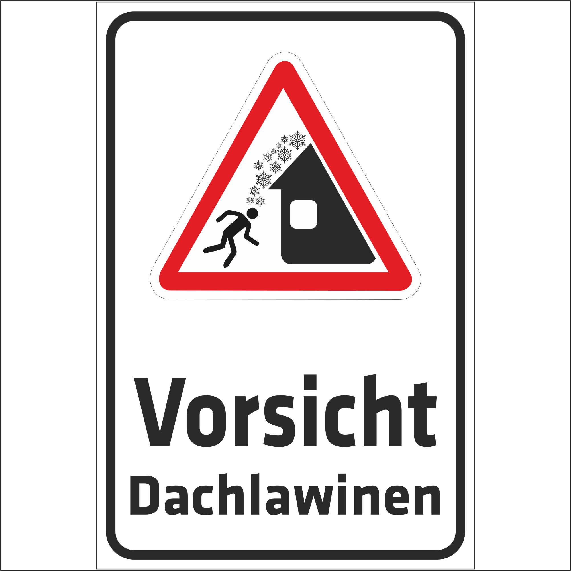 Melis-Folienwerkstatt Aufkleber „Vorsicht Dachlawinen“ – 15x10 Cm, Wetterfest, Selbstklebend, Für Hauswand, Garagentor & Mehr