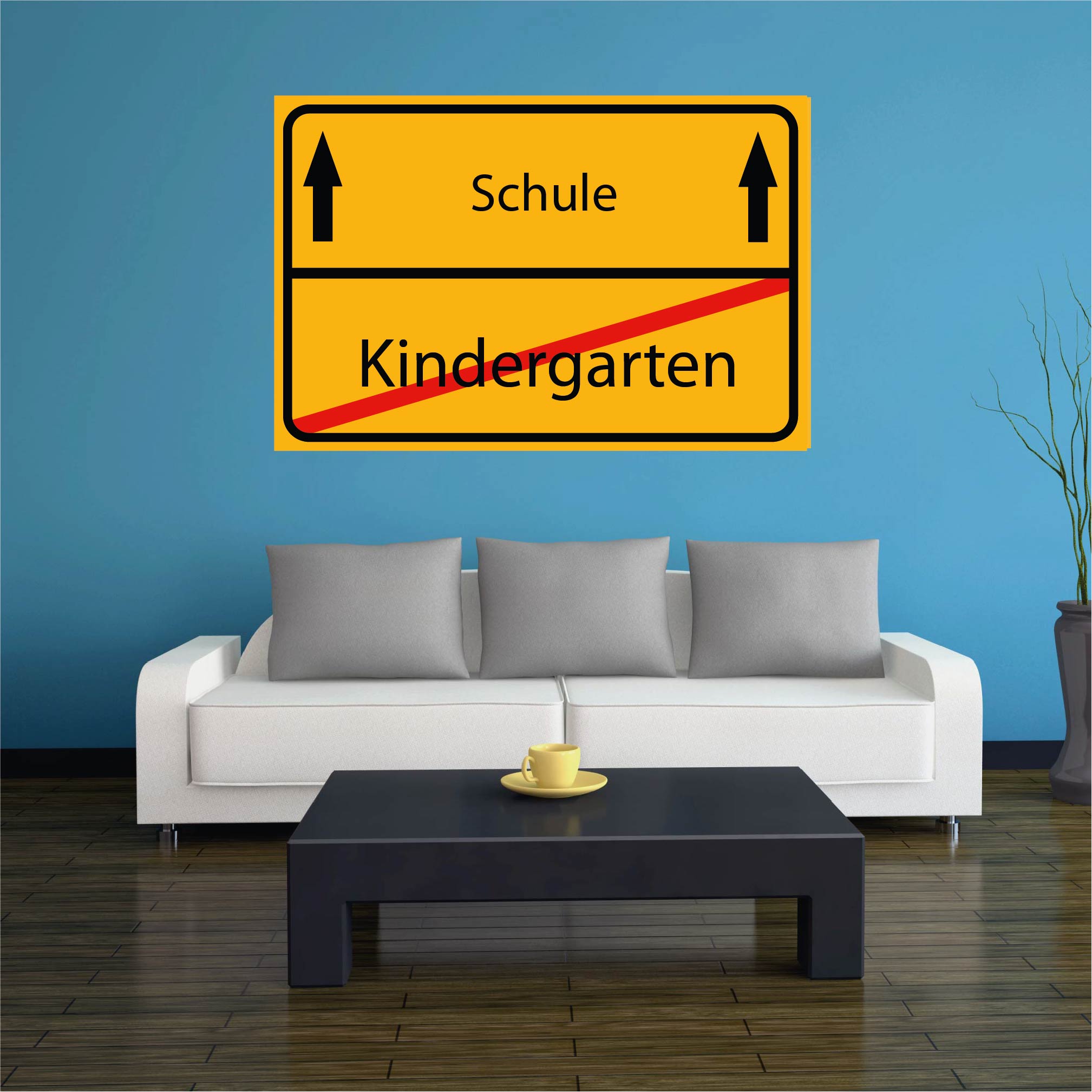 Ortsschild Kindergarten Schule Spruch Aluverbund Deko Geschenk
